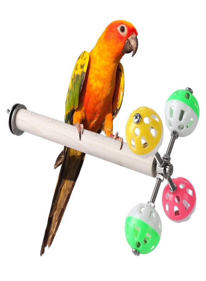 Teniinet Stand Perch Toy with Rotating Balls for Birds, Parakeets, Budgies, Cockatiels, Parrots, Budgerigars, Conures, Parrotlets, Ringnecks, Lovebirds (1Pcs) - Image 1